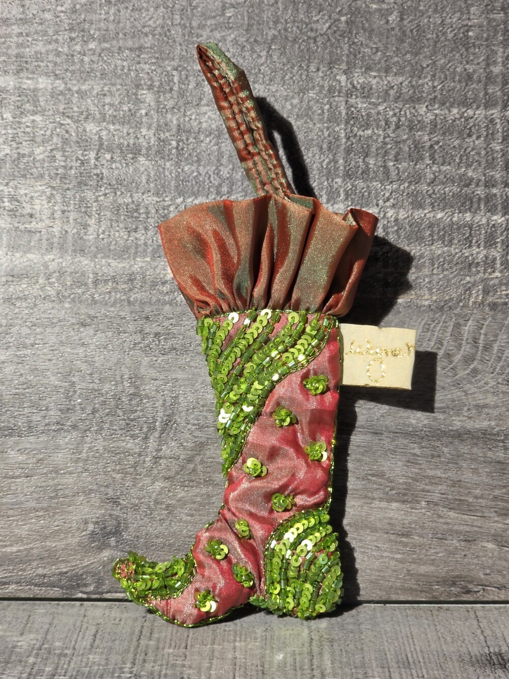 Katherine's Collctn Wayne Kleski Beaded Stocking Christmas Ornaments g67c